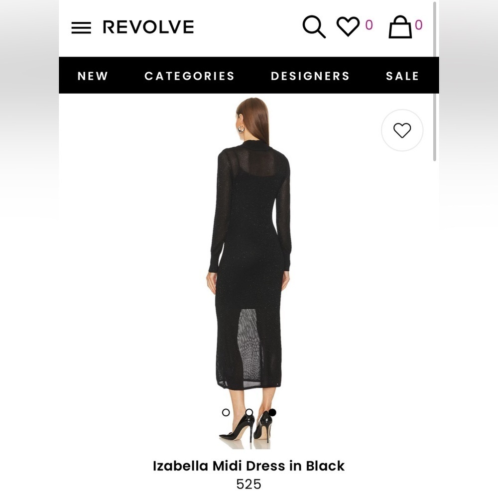 NWT Izabella Black Shimmer Sheer Sweater Dress - Picture 4 of 7